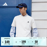 adidas情侣休闲纯棉上衣圆领短袖T恤男女夏季阿迪达斯官方轻运动   米白   3XL