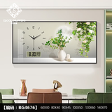 时钟画简约绿植万年历电子钟表挂钟客厅餐厅装饰画清新奶油风表挂墙时钟 BG4676 【日期万年历】 整体尺寸：60*30cm【小单间选择】