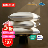 京东京造【热卖】五星级酒店羽绒枕头欧洲白鹅绒蓬松柔软成人枕芯单只高枕