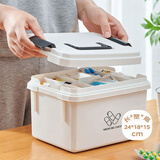 侑家良品塑料家用医药箱家庭药品收纳盒中号便携提手PP环保材质药品分装