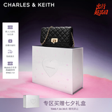 CHARLES&KEITH经典菱格链条小方单肩斜挎包包女包七夕礼物送女友CK2-70160131 Black黑色 小包