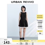 UR2026夏季新款女休闲甜酷绑带撞色收腰无袖连衣裙UYY750129 黑色 M