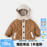 嘟嘟家儿童棉服冬装宝宝加厚棉衣男童上衣连帽女童棉袄冬季小童童装外套 咖色 部分尺码预售 90