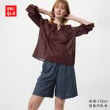 优衣库麻混纺舒适短裤女装26春夏新款485251 69 藏青色 S