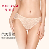 曼妮芬性感蕾丝舒适中腰内裤女轻薄女士内裤  110 肤色 1条 XL (170/105)