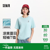 森马（Semir）【多彩凉感T】短袖t恤女夏中长款宽松舒适刺绣上衣109324100007