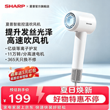 夏普吹风机家用电器宿舍高速速干轻音正负离子等离子大风力智能温控护发养发低音电吹风送礼送女友 朱鹭白 【轻音速干】IB-SP36C-W