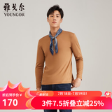 雅戈尔（YOUNGOR）长袖T恤男圆领打底衫透气舒适时尚百搭T恤 VLDT509971XYA驼色 2XL