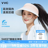 VVC防晒帽女遮阳帽子防紫外线空顶大檐渔夫帽子 渐变橙