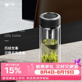 万象（WANXIANG）双层玻璃杯经典皮纹V19RL商务办公便携泡茶杯290ML大容量家用水杯