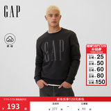 盖璞（GAP）男女装春款印花logo抓绒圆领卫衣合身上衣美版 黑色 542214 XS 美码 S亚洲码175/88A