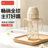 Grosmimi格罗咪咪吸管杯婴儿童水杯学直饮杯吸管奶瓶6-12月1-3岁以上通用 泡泡熊(重力球+直管) 300ML