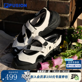 FILA FUSION官方潮牌斐乐女鞋潮流凉鞋轻便凉鞋玛丽珍凉鞋女 微白/黑-WB 36