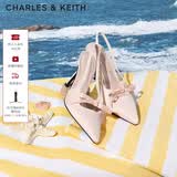 CHARLES&KEITH缎面蝴蝶结尖头高跟凉鞋女生日礼物送女友CK1-60361556 Light Pink浅粉色 35