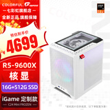 七彩虹全家桶 mini定制手提主机 AMD锐龙R7 9700x搭5060TI 5070显卡 台式迷你电竞游戏AI设计DIY组装电脑 配一：R5 9600X丨16G丨512G丨核显 显卡全新原装发