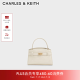 CHARLES&KEITH鳄鱼纹凯莉包手提斜挎婚包包女包生日礼物送女友CK2-50270880-1 Ivory象牙色 S