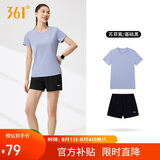 361°运动套装女夏季新款跑步速干短袖短裤两件套瑜伽服662524001H-3