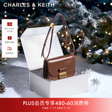CHARLES&KEITH复古锁扣豆腐包单肩斜挎包包女包生日礼物送女友CK2-80781400 DARK BROWN深棕色CK2-80782444 S/M