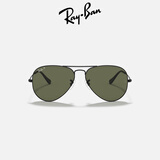 雷朋（RayBan）经典飞行员系列金属太阳镜偏光渐变墨镜男女款户外眼镜0RB3025 【偏光】002/58黑色镜框偏光镜片 尺寸58