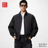 优衣库哈灵顿茄克男装女装/外套夹克26春夏新款484610 487318 487318/09黑色 M