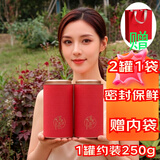 海燕之天 通用茶叶包装盒红茶绿茶半斤一斤铁盖纸茶叶罐密封罐茶叶空盒 红色大号套装（2罐1袋）约250克 配红色袋子