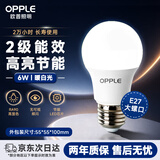欧普照明（OPPLE）高显色led灯泡6W节能大螺口E27光源高亮节能真彩球泡4000k