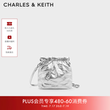 CHARLES&KEITH迷你菱格流浪包单肩斜挎双肩包包女包生日礼物送女友CK2-60782390 【S号】Silver银色 S