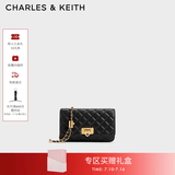 CHARLES&KEITH经典菱格链条小方单肩斜挎包包女包生日礼物送女友CK2-70160131 Black黑色 小包