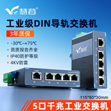 慧谷 千兆5口工业交换机 工业级以太网交换机监控网络分流器分线器集线器 DIN导轨式 HG800-GE005