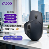 雷柏（Rapoo）MT760大手无线/蓝牙/有线多模办公鼠标 跨屏传输人体工学轻音按键11键可定义150小时续航 黑色
