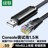 绿联Console调试线USB转RJ45控制串口交换机配置线转换线适用华为腾达TP-LINK小米路由器 1.5米 50773