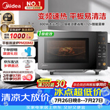 美的（Midea）家用变频微波炉平板式易清洁800W微波速热智能菜单钻石背板加热20L小型一级能效（PM20M2