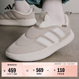 adidas ADIPUFF面包鞋一脚蹬柔软休闲舒适棉鞋男女阿迪达斯轻运动   米色/白色/汉玉白（推荐选大半码）   46