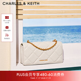 CHARLES&KEITH质感菱格链条小方钱包女包包女包生日礼物送女友CK6-10680924 Cream奶白色 XS