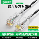 毕亚兹 超六类网线 1米细线款CAT6A 10Gbps万兆成品跳线 电脑/宽带/路由器/监控/光猫连接线缆