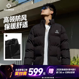 准者短款运动棉服男式春季新款立领防寒保暖棉衣潮流拉链休闲外套 黑色【男女同款】 L
