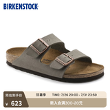 BIRKENSTOCK勃肯德国进口男女款经典舒适软木Arizona双扣拖鞋 灰色窄版151213 36