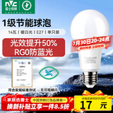 雷士（NVC）LED灯泡球泡家用商用大功率节能14瓦暖白4000K【一级能效】