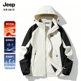 JEEP SPIRIT吉普冲锋夹克衣男女同款春秋季外套户外防风衣保暖冲锋外套