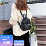 viney牛皮双肩包女时尚休闲轻便运动旅行包背包学生书包七夕情人节礼物