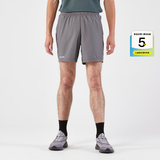 迪卡侬（DECATHLON）显瘦阔腿短裤速干凉感吸湿裤男运动透气宽松训练健身跑步FICM A款灰色后部拉链口袋 (新旧随机) XL