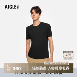 AIGLE艾高T恤春夏款SORONA柔软舒适户外休闲短袖内搭上衣男士 黑玛瑙色 BN283 2XL (190/104A)