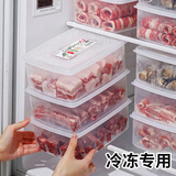 家の物语保鲜盒日本进口冰箱收纳盒食品级密封水果盒冷冻分装盒饺子收纳盒 冰箱冷冻盒【日本制】3L*4件套
