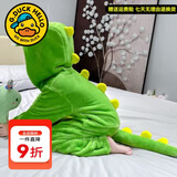 G.duck童装儿童睡衣秋冬季男女童家居服小恐龙双层加厚宝宝连体睡袋春秋 2371恐龙绿色【法兰绒】 100 尺码2~3岁【 90-100cm】cm