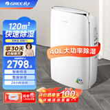 格力（GREE） 大功率除湿机家用客厅卧室轻音抽湿机地下室内干燥机工业除湿器 40L/天 70-120㎡ DH40EFA1A