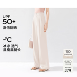 伊芙丽（eifini）秦岚代言【通勤防晒神裤】窄版阔腿裤女西装裤高级感垂感白色裤子 米白 现货 S 155/60A