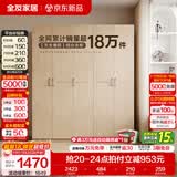 全友（QUANU）家居现代简约风成品大衣柜顶柜组合家具家用卧室分段式衣橱柜子 【白橡木色】1.86m五门衣柜新 多规格灵活组合+科学分区收纳