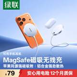 绿联苹果无线充电器MagSafe磁吸快充底座Qi协议适用iPhone17/16/15/14/13ProMax/PLUS手机耳机充电桌板