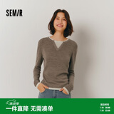森马（Semir）森马毛衣女短款假两件含羊毛针织衫24冬新款保暖内搭109724107015