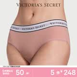 维多利亚的秘密  维密棉质舒适内裤logo腰带中腰女三角裤简约 98S9百合粉-6819 11256819 1条 L